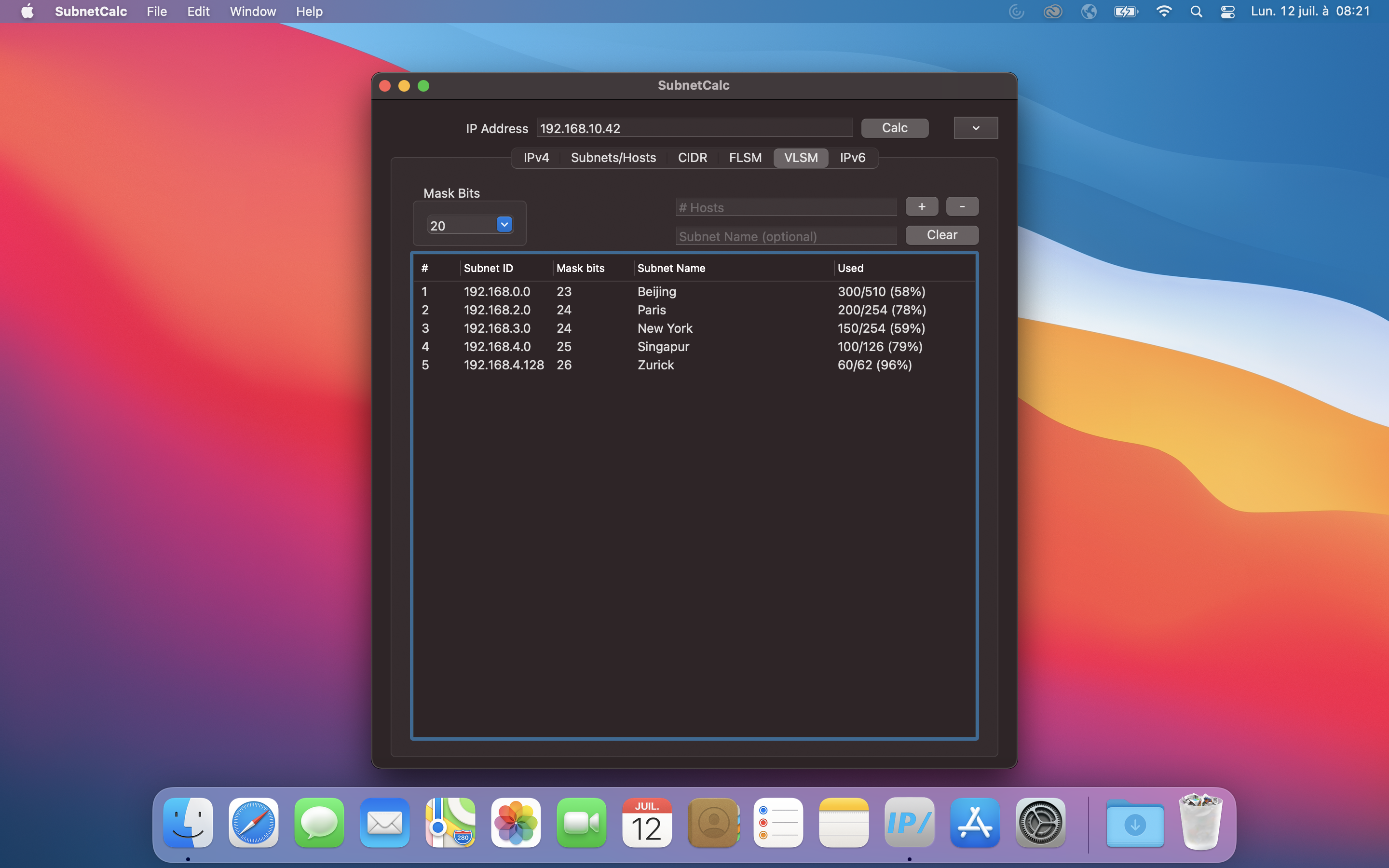 VLSM view in dark mode